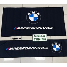 Şimika Bmw Siyah Torpido ve Sırt Havlusu Seti 2 Adet (Torpido 35X135 , Sırt 70 x 135) (Anahtarlık Hediye)