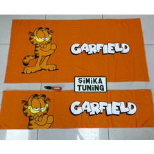 Şimika Turuncu Garfield Torpido ve Sırt Havlusu Seti 2 Adet (Torpido 35X135 , Sırt 70 x 135) (Anahtarlık Hediye)