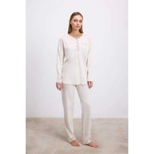 Mor AVM Uzun Kollu T-Shirt ve Pantolon Pijama Takım