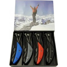 Colezium Klipsli 4 Lü Set Metal  16 cm Kamp / Outdoor Çakı  - Yarı Otomatik, Kemerlikli, Kutulu