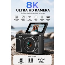 Vivopack 8k Ultra Hd Kamera 8k Video Kamera 88 Mmp 18X Zoom Ile Dijital Kamera 3 Flip Screen Wifi 32GB Kart Fotoğraf Vlog