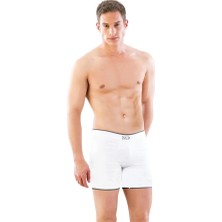 Mor AVM Beyaz Mı Emay 2108 Seamless Uzun Erkek Boxer