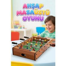 Farbu Oyuncak Ahşap Masaüstü Futbol Oyunu  4 Kollu Taşınabilir World Cup Heyecan Eğlenceli Masaüstü Oyunu