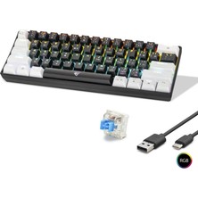 Dorasan Gaming Mekanik Rgb Klavye Blue Switch - Siyah Beyaz MF1701BW