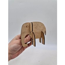 Mu Art Ahşap 10 Adet Ahşap 3D Hayvanlar Fil Boyama Okul Dıy Etkinlik Aktivite Sanat