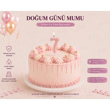 Parti Dükkanı Pembe 7 Rakam Pasta Mumu 12 cm Doğum Günü Sayı Mumu