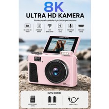 Vivopack 8k Ultra Hd Kamera 8k Video Kamera 88 Mmp 18X Zoom Ile Dijital Kamera 3 Flip Screen Wifi 32GB Kart Fotoğraf Vlog