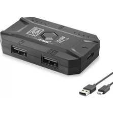 Dorasan M1 Pro Mobil Oyun Klavye Mouse Dönüştürücü Adaptör Bluetooth 5.0 Type-C Siyah