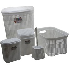 Asil Acar Home Petek 5 Li Banyo Çeyiz Seti ROYALEKS-MRD307-DV
