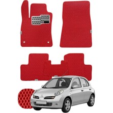 Nissan Micra 2002-2010 Özelleştirilebilir Tam Set Premium Eva Paspas - Kırmızı