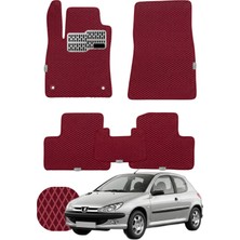 Peugeot 206 Hb 1998-2012 Özelleştirilebilir Tam Set Premium Eva Paspas - Bordo