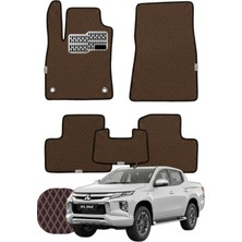 Mitsubishi L200 2019 ve Sonrası Özelleştirilebilir Tam Set Premium Eva Paspas - Kahverengi