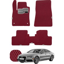 Audi A7 2010-2018 Özelleştirilebilir Tam Set Premium Eva Paspas - Bordo