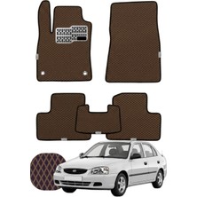 Hyundai Accent Admire 2003-2006 Özelleştirilebilir Tam Set Premium Eva Paspas - Kahverengi