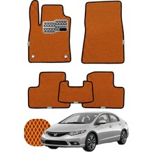 Honda Civic 2011-2016 Özelleştirilebilir Tam Set Premium Eva Paspas - Turuncu