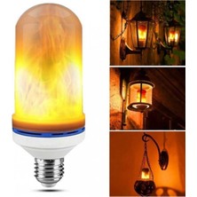 K2 Led 5W Alev Efektli Ampul Lamba Ateş Yanan Ampul E27 Duy LED Işık Şömine Ateş Kamp Lamba