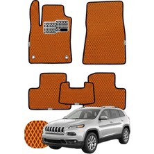 Jeep Cherokee 2014 ve Sonrası Özelleştirilebilir Tam Set Premium Eva Paspas - Turuncu