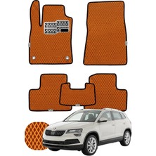 Skoda Karoq 2017 ve Sonrası Özelleştirilebilir Tam Set Premium Eva Paspas - Turuncu