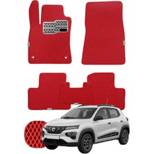 Dacia Spring 2021 ve Sonrası Özelleştirilebilir Tam Set Premium Eva Paspas - Kırmızı