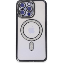 Apple Iphone 14 Pro Kılıf Joke Simli Magneticsafe Kılıf - Siyah