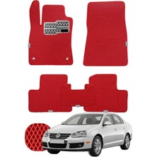 Volkswagen Jetta 2005-2010 A5 Özelleştirilebilir Tam Set Premium Eva Paspas - Kırmızı