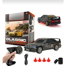 Aksoy Toys Uzaktan Kumandalı Mercedes-Benz 190E Mini Drift Arabası Şarjlı Işıklı 15 Km Hız Yapan Araba 11CM