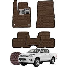 Toyota Hilux 2015 ve Sonrası Özelleştirilebilir Tam Set Premium Eva Paspas - Kahverengi