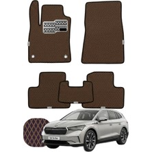Skoda Enyaq 2020 ve Sonrası Özelleştirilebilir Tam Set Premium Eva Paspas - Kahverengi