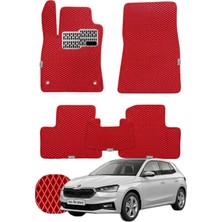 Skoda Fabia 2021 ve Sonrası Özelleştirilebilir Tam Set Premium Eva Paspas - Kırmızı