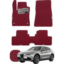 Alfa Romeo Stelvio 2016 ve Sonrası Özelleştirilebilir Tam Set Premium Eva Paspas - Bordo