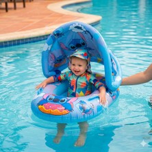 Silveryrose Store Nunu  Gölgelikli Bebek Deniz Simidi Oturaklı Baby Float Uv Korumalı