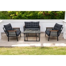 Vivense Mesa Metal Balkon Oturma Takımı, 2+1+1