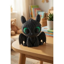 My Craft 3D Örgü Desenli Ejderha Oyuncak Figür Çocuk Hediyesi Masa Raf Dekoru Koleksiyon Süsü 9x9 cm