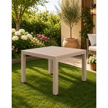 Yonga concept Rattan 90X90 Plastik Masa, Bahçe Balkon ve Teras Masası Kare Dış Mekan Masası