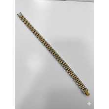 Rodyum Çelik  Erkek Çelik Bileklik Boy 21.5 cm / En 1.0 mm  - EBL0051