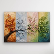 Youday Accessories 4 Mevsim Ağaç Kanvas Tablo 20X30 cm