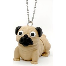 Pazarois Sevimli Pug Köpek Figürlü Hareketli Anahtarlık