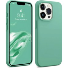 Bix iPhone 14 Pro Max Silikon Kılıf Magsafe Uyumlu Güçlü Koruma Darbe Emici Nane Yeşili