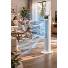 The Wlue 45W Akıllı Kule Fan Vantilatör | 3 Kademeli | Uzaktan Kumandalı | LED Dokunmatik | 43 Inç