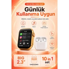 Grifin Soft Büyük Ekranlı Akıllı Saat Kablosuz Kulaklık ve Çoklu Aksesuar Içeren Set
