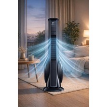 The Wlue 70W Turbo Akıllı Kule Fan Vantilatör | 3 Kademeli | Uzaktan Kumandalı | Hava Temizleme Özellikli