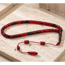 Blackcraft Kehribar Kırmızı-Siyah Kesme Model Tespih