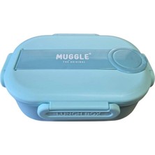 Muggle Ms-20 304 Paslanmaz Çelik Tek Katlı 2 Bölmeli 900 ml Beslenme Yemek Kabı/kutusu