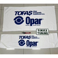 Şimika Beyaz Tofaş Opar Torpido ve Sırt Havlusu Seti 2 Adet (Torpido 35X135 , Sırt 70 x 135) (Anahtarlık Hediye)