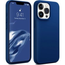 Bix iPhone 14 Pro Max Silikon Kılıf Magsafe Uyumlu Güçlü Koruma Darbe Emici Evren Mavisi