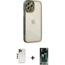 Pileli Store Pilelistore™ iPhone 12 Pro Max Kılıf Çekirdek Klasik Serisi - Siyah 360 Mat Full Body Arka Koruyucu + Shine Kamera Lens - Gd