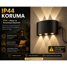 10W Iç ve Dış Aplik Günışığı Renk 3+3 Dekoratif Çift Yönlü Aplik (Elektrikli)(Pil Ile Çalışmaz)