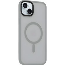 Bix iPhone 14 Plus / 15 Plus Magsafe Uyumlu Kılıf Tam Koruma Manyetik Darbe Emici Gri