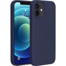 Bix iPhone 12 / 12 Pro Silikon Kılıf Magsafe Uyumlu Güçlü Koruma Darbe Emici Gece Mavisi