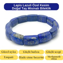 Yıldız Doğal Taş Sertifikalı Lapis Lazuli Özel Kesim Doğal Taş Misinalı Bileklik